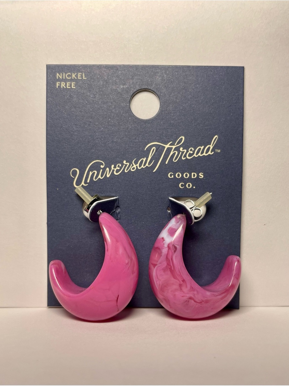 Universal Thread Hot Pink Crescent Earrings